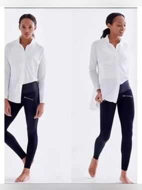 ADAY Throw & Roll Black Zipper Leggings Tights